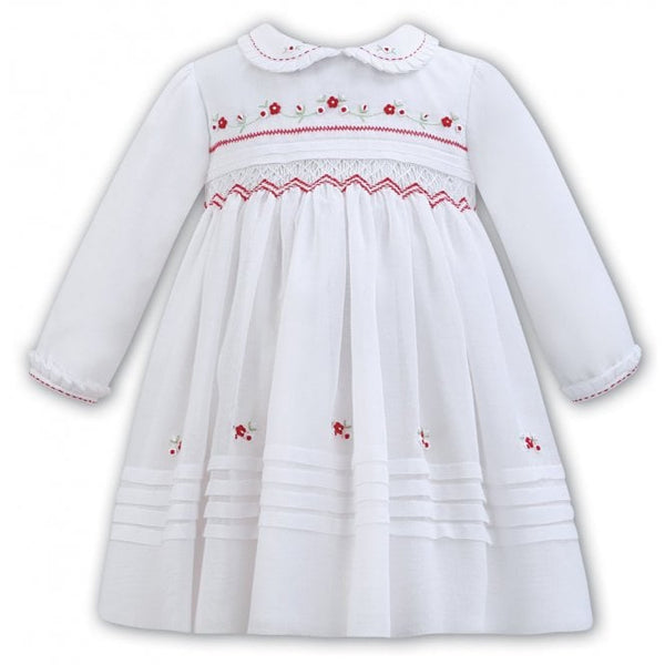 Sarah Louise White/Red Smocked Dress 011304