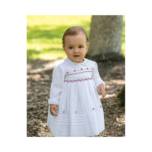 Sarah Louise White/Red Smocked Dress 011304