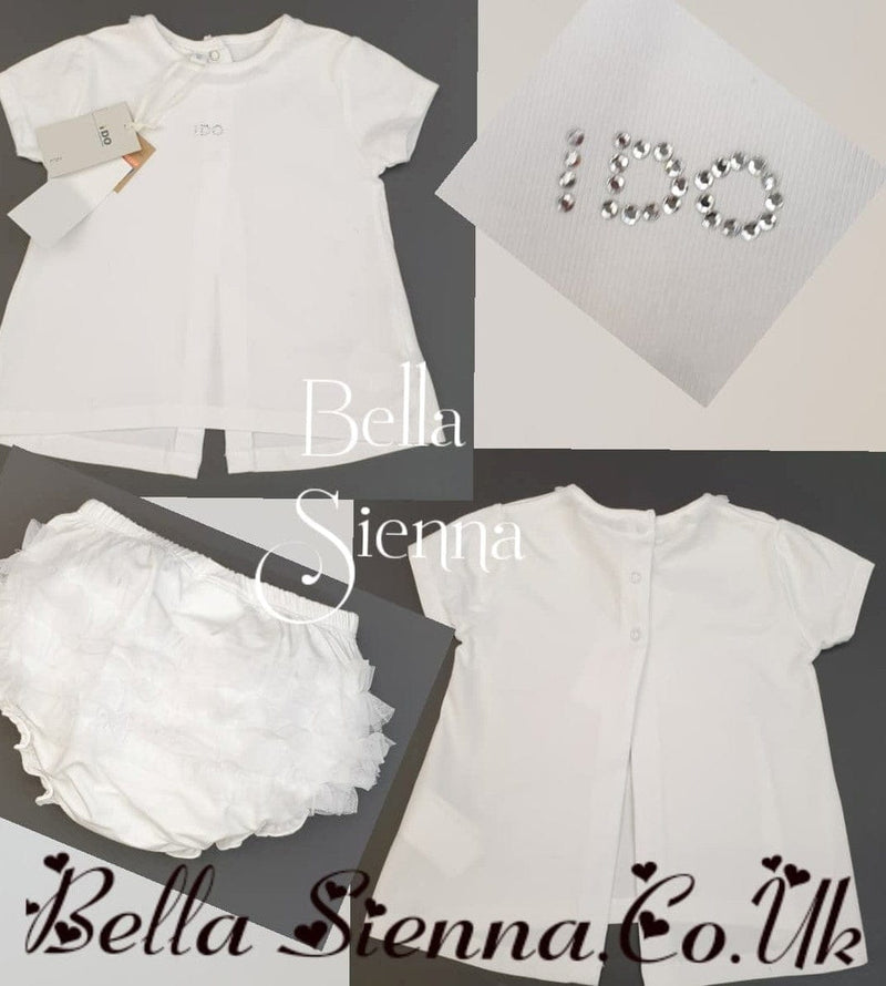 IDO Miniconf Baby Girls White Two Piece Set 0113