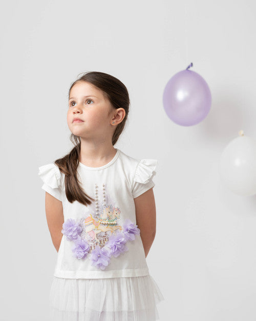 Caramelo Kids Carousel Diamante Leggings Set - 011491 - Lilac