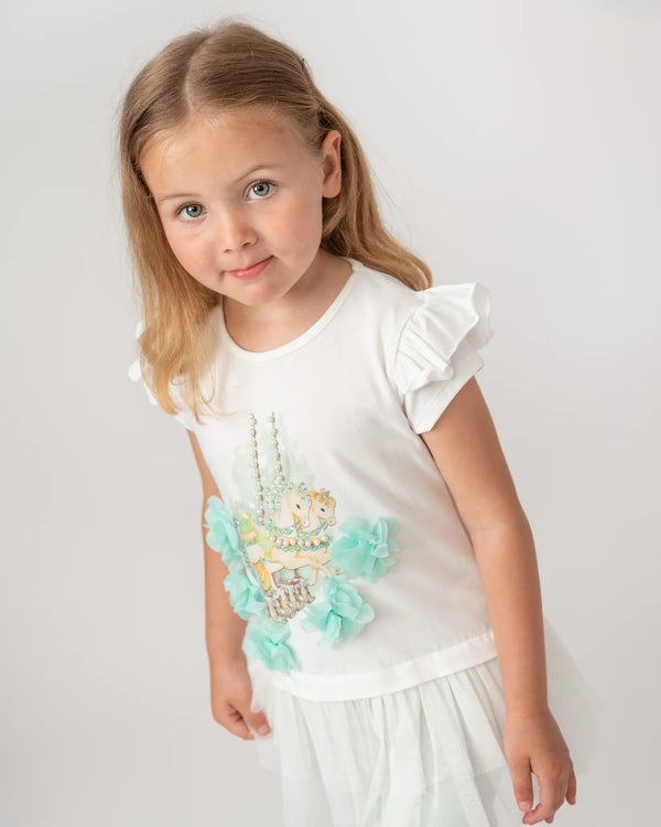 Caramelo Kids Diamonte Carousel Leggings Set - 011491 - Mint Green
