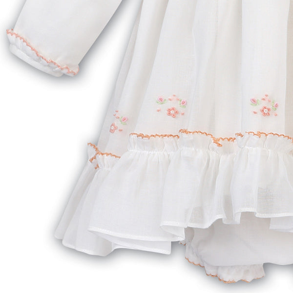Sarah Louise Girls Ivory with Peach Voile Dress and Pants - 011615
