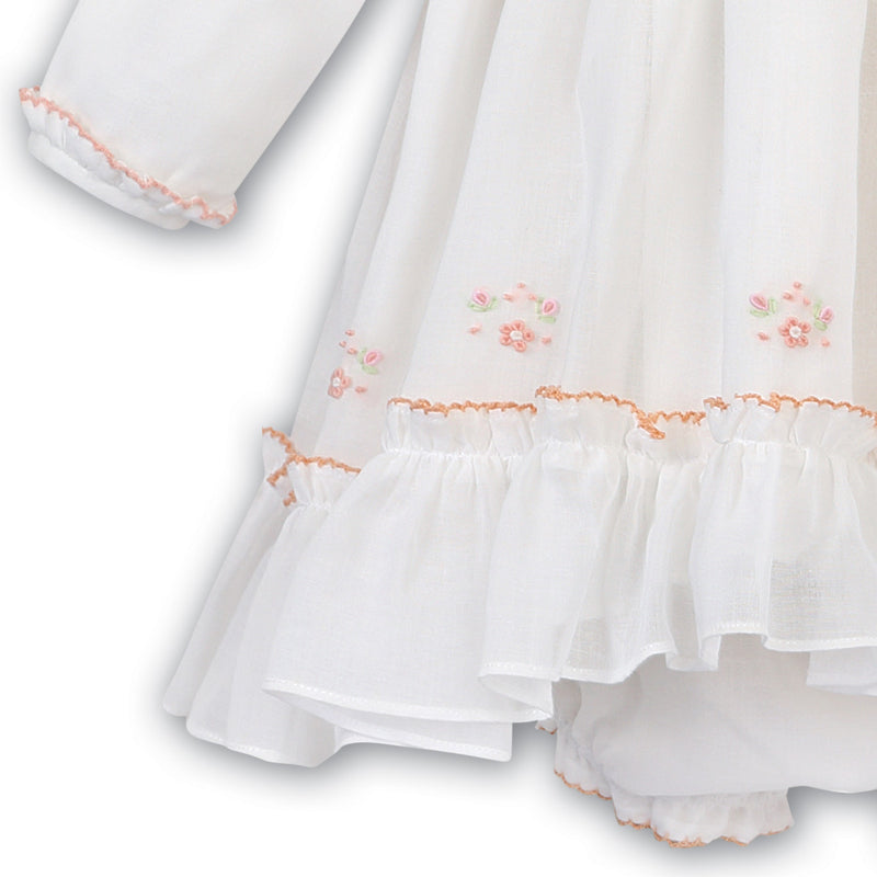 Sarah Louise Girls Ivory with Peach Voile Dress and Pants - 011615