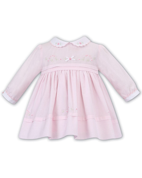 Sarah Louise Pink Dress With Collar & Bow - 011620