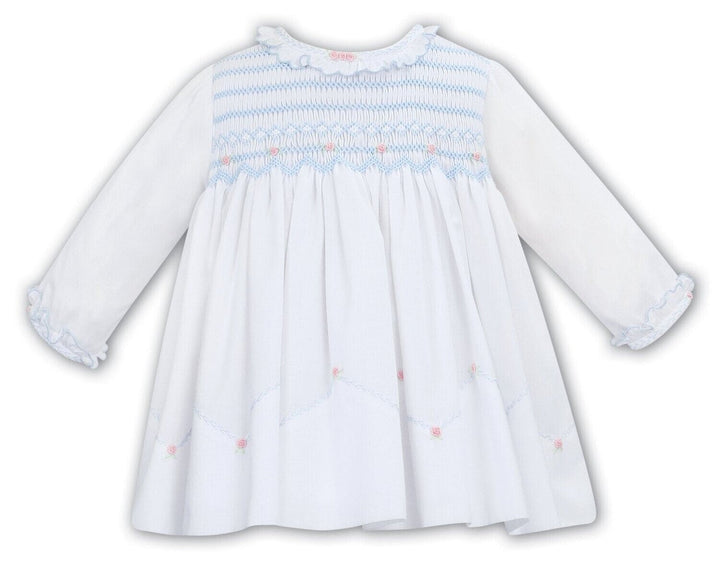 Sarah Louise White, Blue & Pink Smocked Dress - 012055