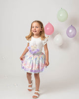 Caramelo Kids Diamonte Carousel Skirt Set - 012289 - Lilac