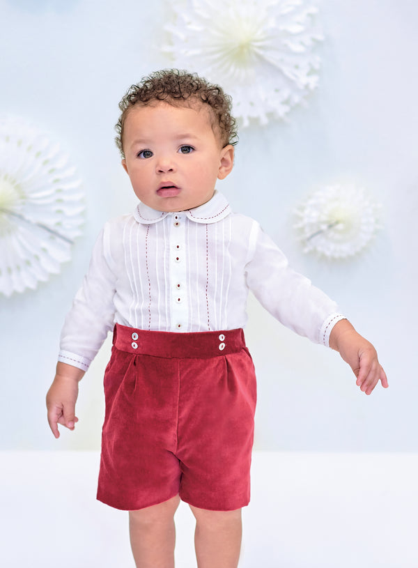 Sarah Louise Boys Outfit With Velour Shorts - 012542 Winter - Ideal Christmas Outfit