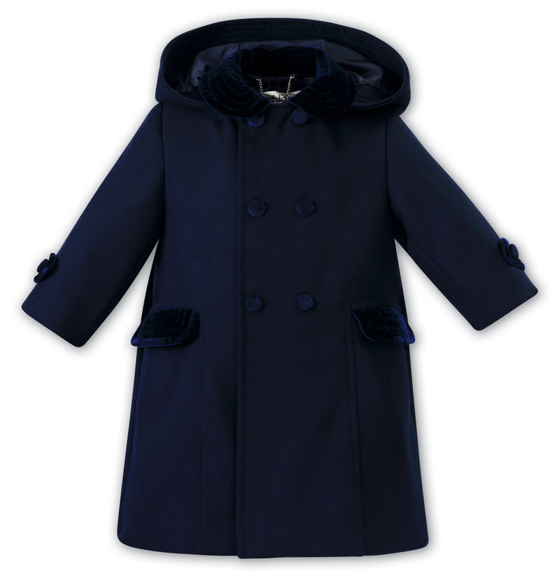 Sarah Louise Navy Blue Traditional Style Coat  - 013161