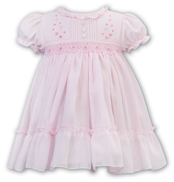 Pretty Sarah Louise Pink Voile Dress - 012588