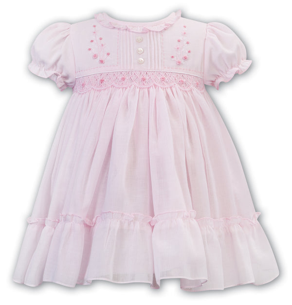 Pretty Sarah Louise Pink Voile Dress - 012588