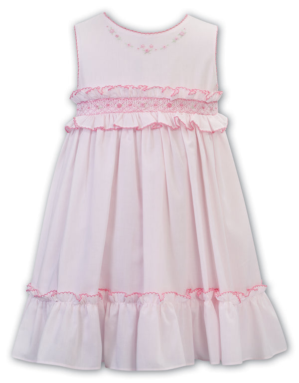 Sarah Louise Pink Smocked Sleeveless Dress - 012626