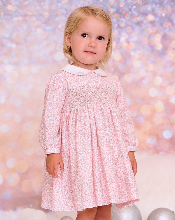 Sarah Louise Floral Hand Smocked Dress - 012804