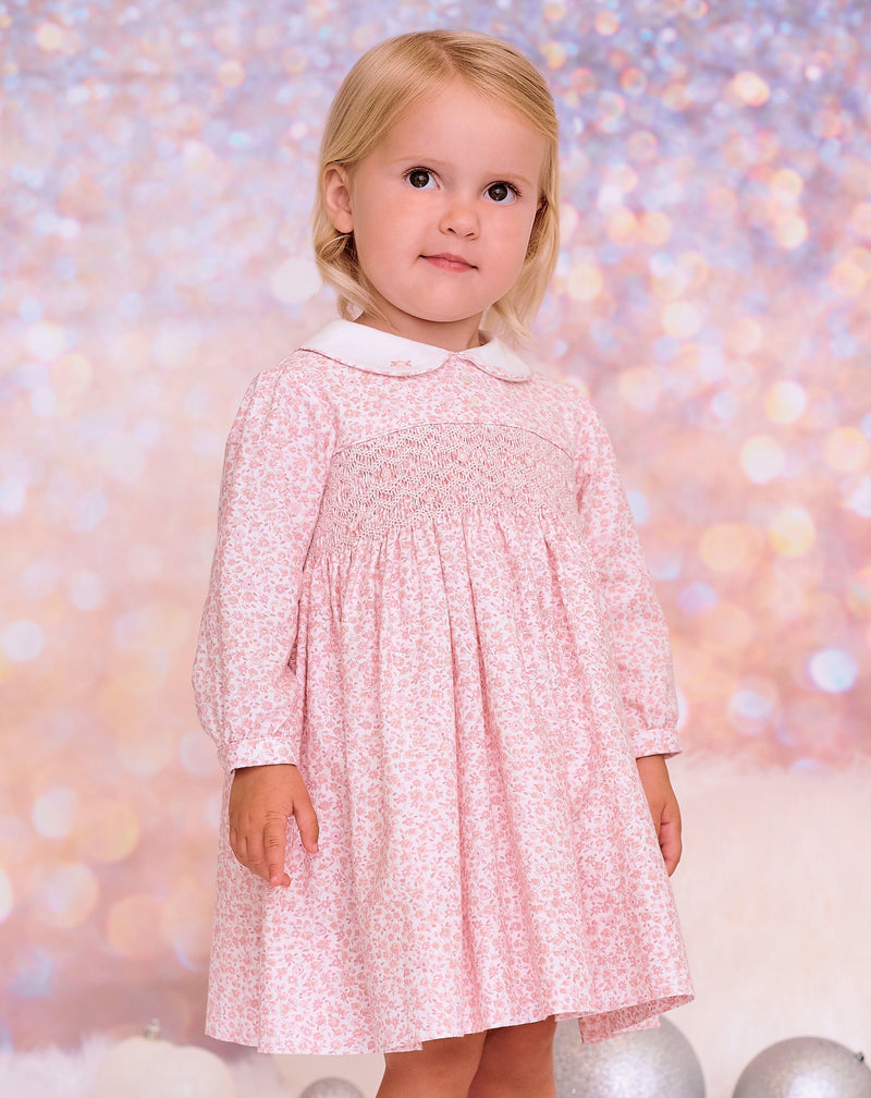 Sarah Louise Floral Hand Smocked Dress - 012804