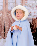 Sarah Louise *Red Cape With White Faux Fur Trim - 012873