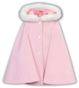 Sarah Louise *Red Cape With White Faux Fur Trim - 012873
