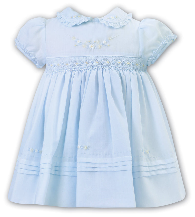 Sarah Louise Blue & Lemon Hand Smocked Dress - 012920