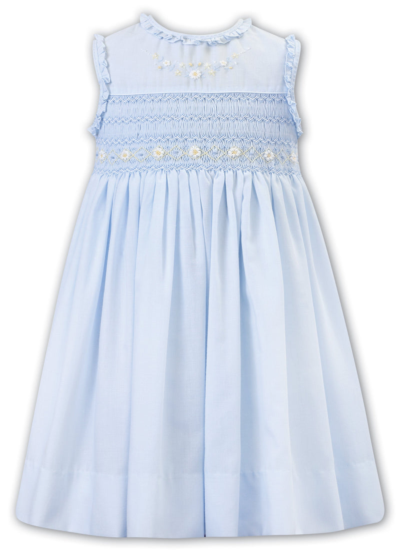 Sarah Louise Blue & Lemon Hand Smocked Dress - 012921