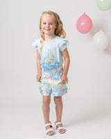 Caramelo Kids Diamante Carousel Shorts Set - 019088 - Sky Blue