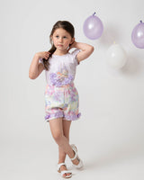 Caramelo Kids Diamante Carousel Shorts Set - 019088 - Lilac