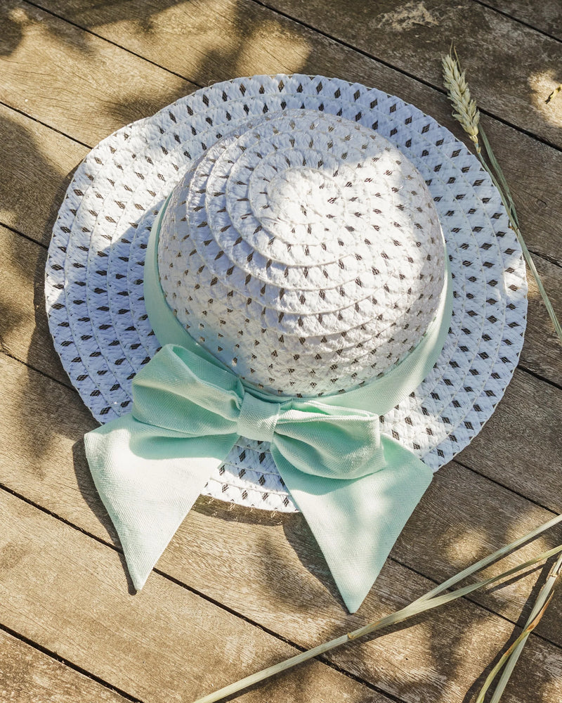 Caramelo Kids Linen Bow Hat - Mint Green - 0345120