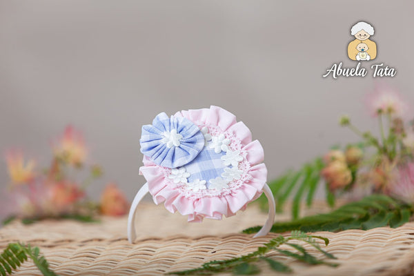 Abuela Tata Blue & Pink Headband To Match Dress - 2599319 - 0899319