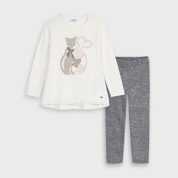 Mayoral Knit leggings set for girl 4722 Grey