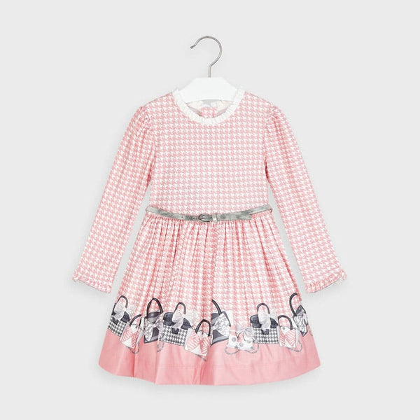 Mayoral Pink dog tooth dress 4963