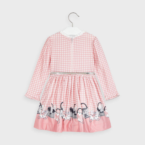 Mayoral Pink dog tooth dress 4963