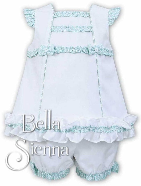 Sarah Louise White and Mint Green Dress Set