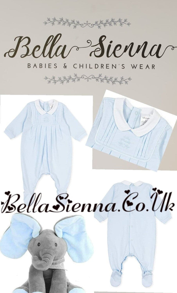 Tutto Piccolo Baby Grow Sky Blue And White 1081 - Premature Baby