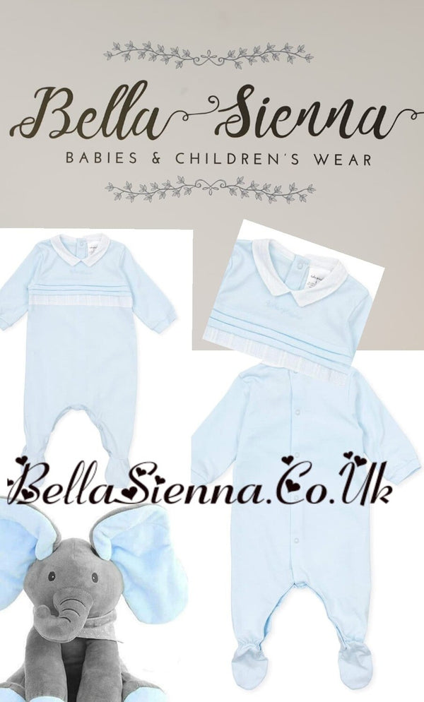 Tutto Piccolo Baby grow Sky Blue & White 1084