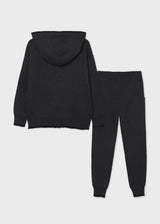 Mayoral Dark Grey Knitted Jogging Set Tracksuit Set For Teen Girl With Glitter Detail  7572