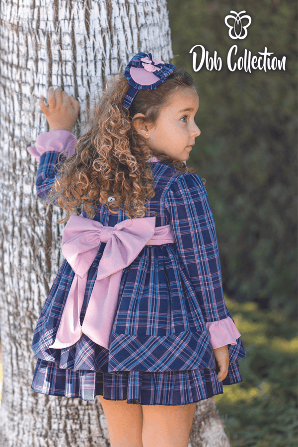 Dbb Collection Pink & Navy Puffball Dress - 11802