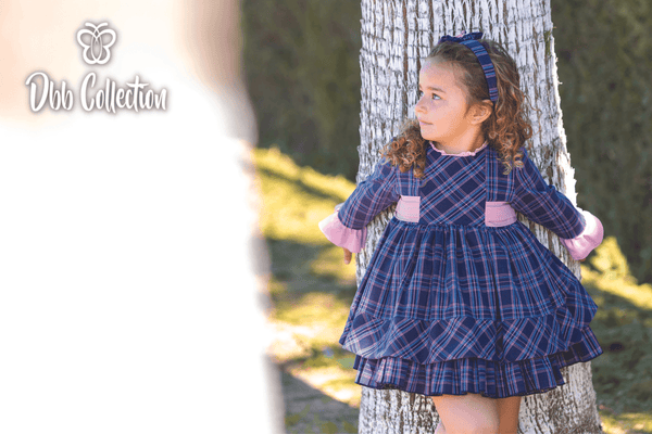 Dbb Collection Pink & Navy Puffball Dress - 11802