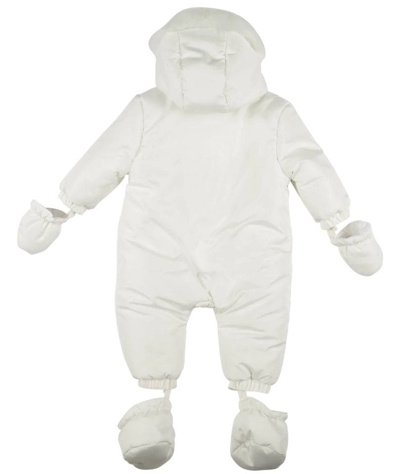 Mintini Baby Girls Faux Fur Trim & Bow Snowsuit MB4460