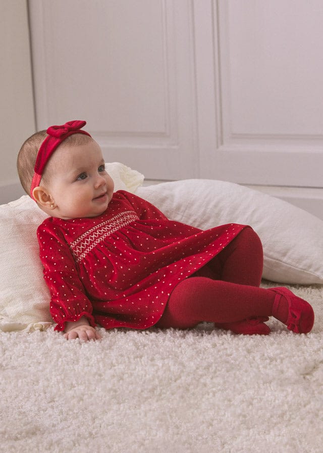 Mayoral Red Velvet Dress - 2808