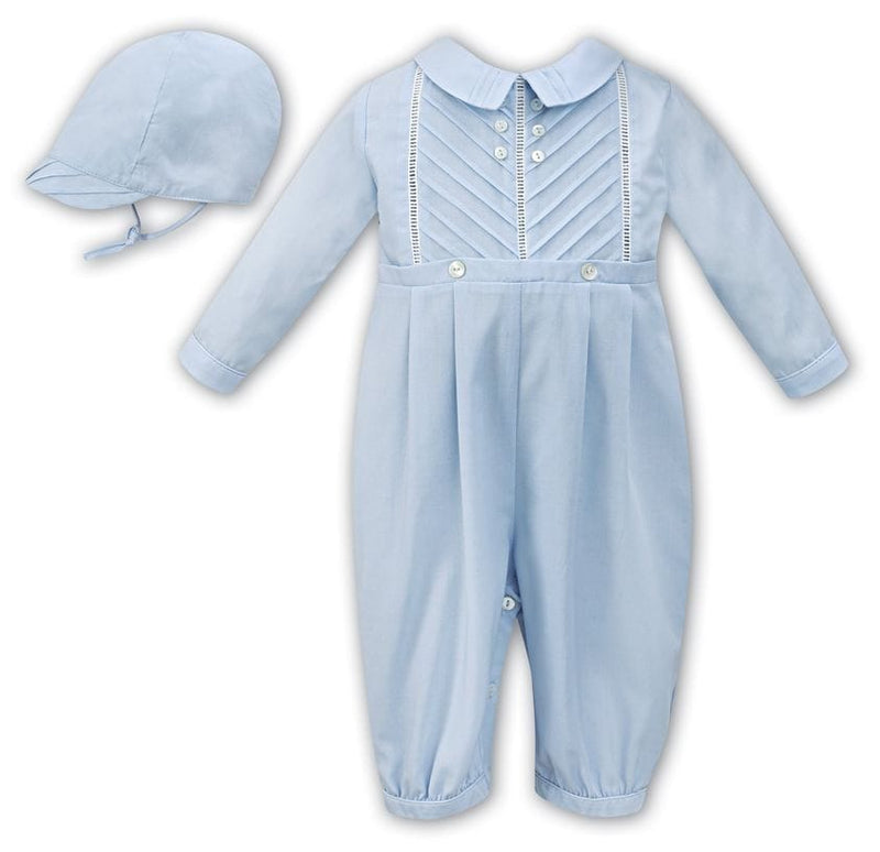Sarah Louise Baby Boy Blue Romper with matching cap - Sarah Louise C3001
