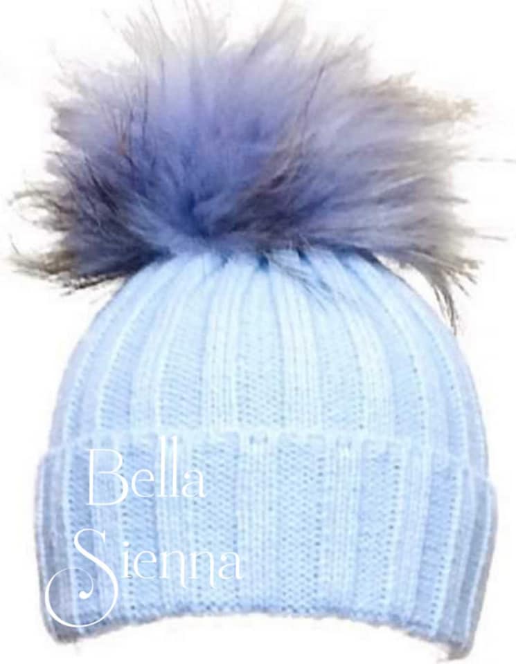 Rahigo Baby Blue Pom Pom Hat