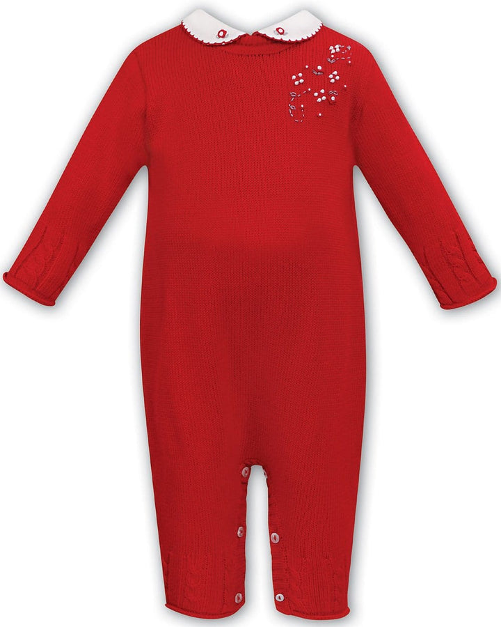 Sarah Louise Girls Winter Knitted Romper Red 018132
