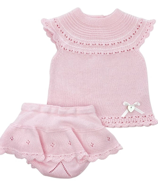 Granlei Baby Girls Two Piece Fine Knitted Summer Outfit 441