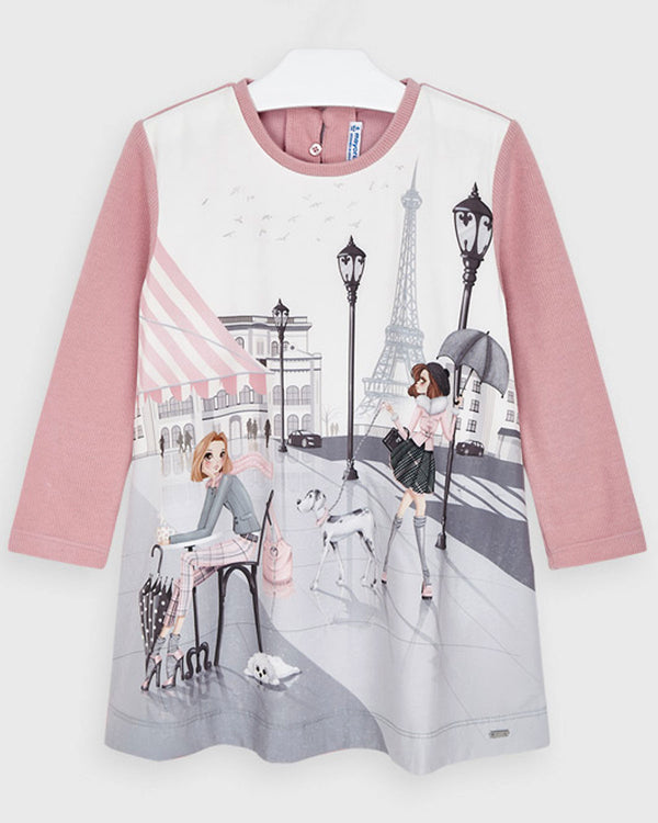 Mayoral Paris dress for girl 4987 Pink