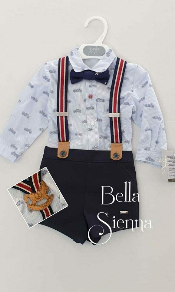 Yoedu Smart Boys Four Piece Set With Dickie Bow Tie & Braces