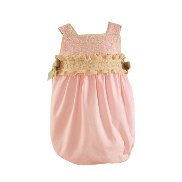 Beautiful Miranda Coral & Beige Romper - 0127