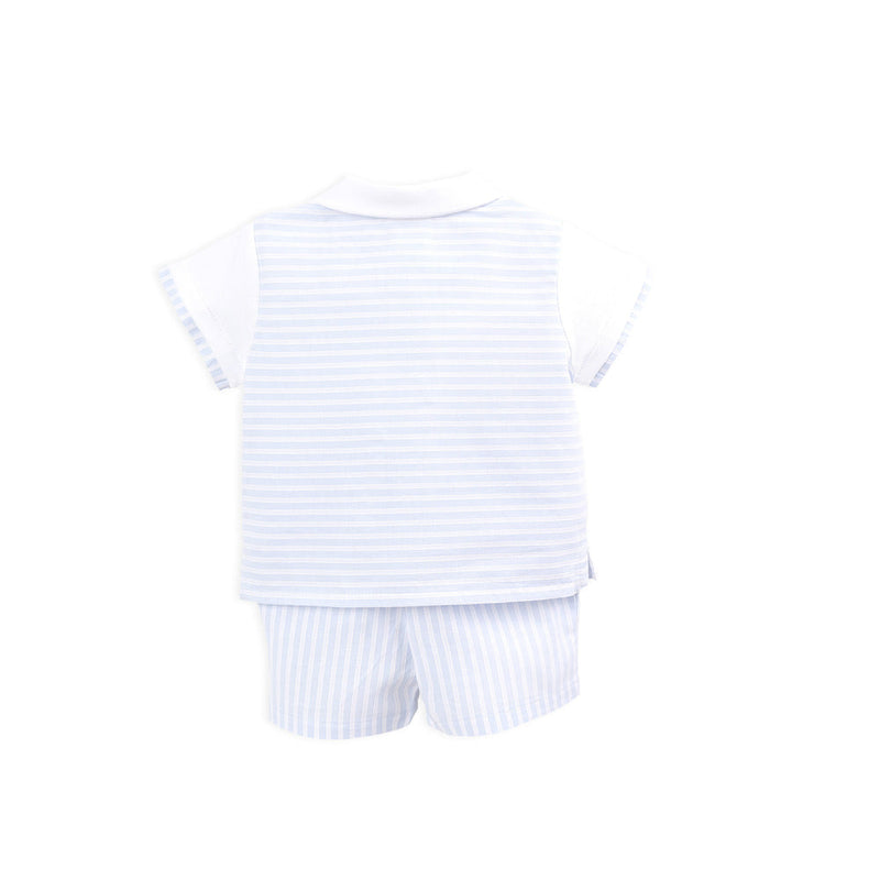 TUTTO PICCOLO BOYS TWO PIECE PIECES SET WHITE-SKY BLUE 3590