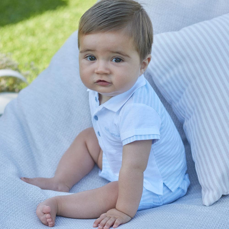TUTTO PICCOLO BOYS TWO PIECE PIECES SET WHITE-SKY BLUE 3590