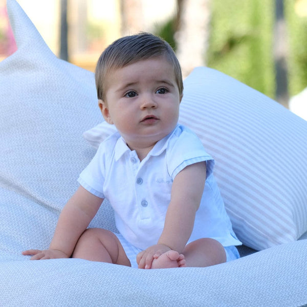 TUTTO PICCOLO BOYS TWO PIECE PIECES SET WHITE-SKY BLUE 3590