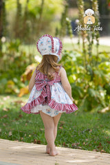 Abuela Tata Seaside Theme Dress, Pants & Bonnet - 1299317