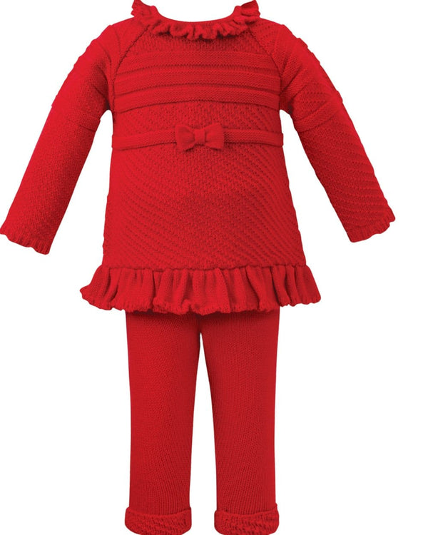 Sarah Louise 2 Piece Red Knitted Set - 008156 - Winter