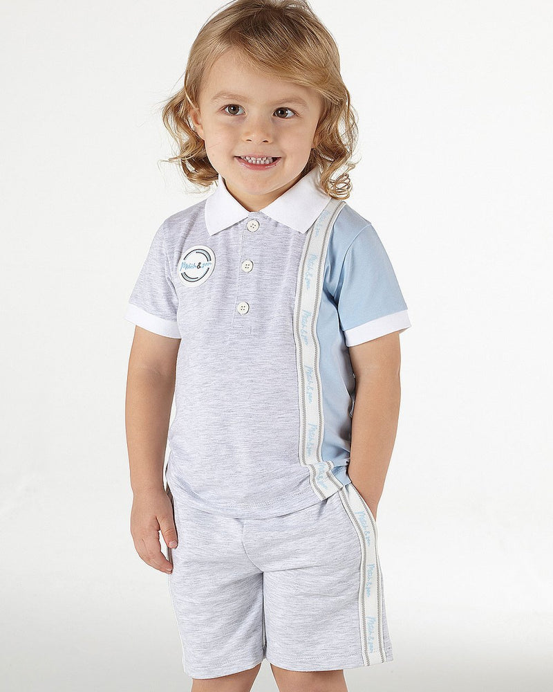 Mitch & Son Polo Sweat Short Set - Grey - 22124 - ALBY