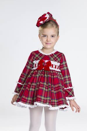 Bea Cadillac Red Tartan Christmas Puffball Dress